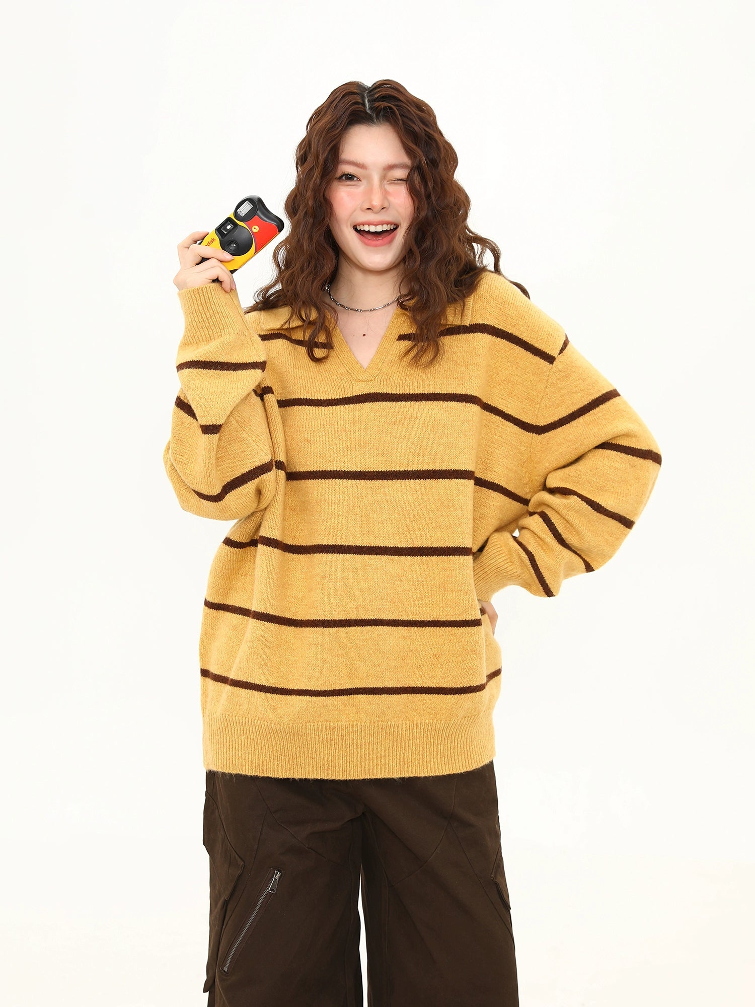 Golden Dusk Striped Knit Sweater