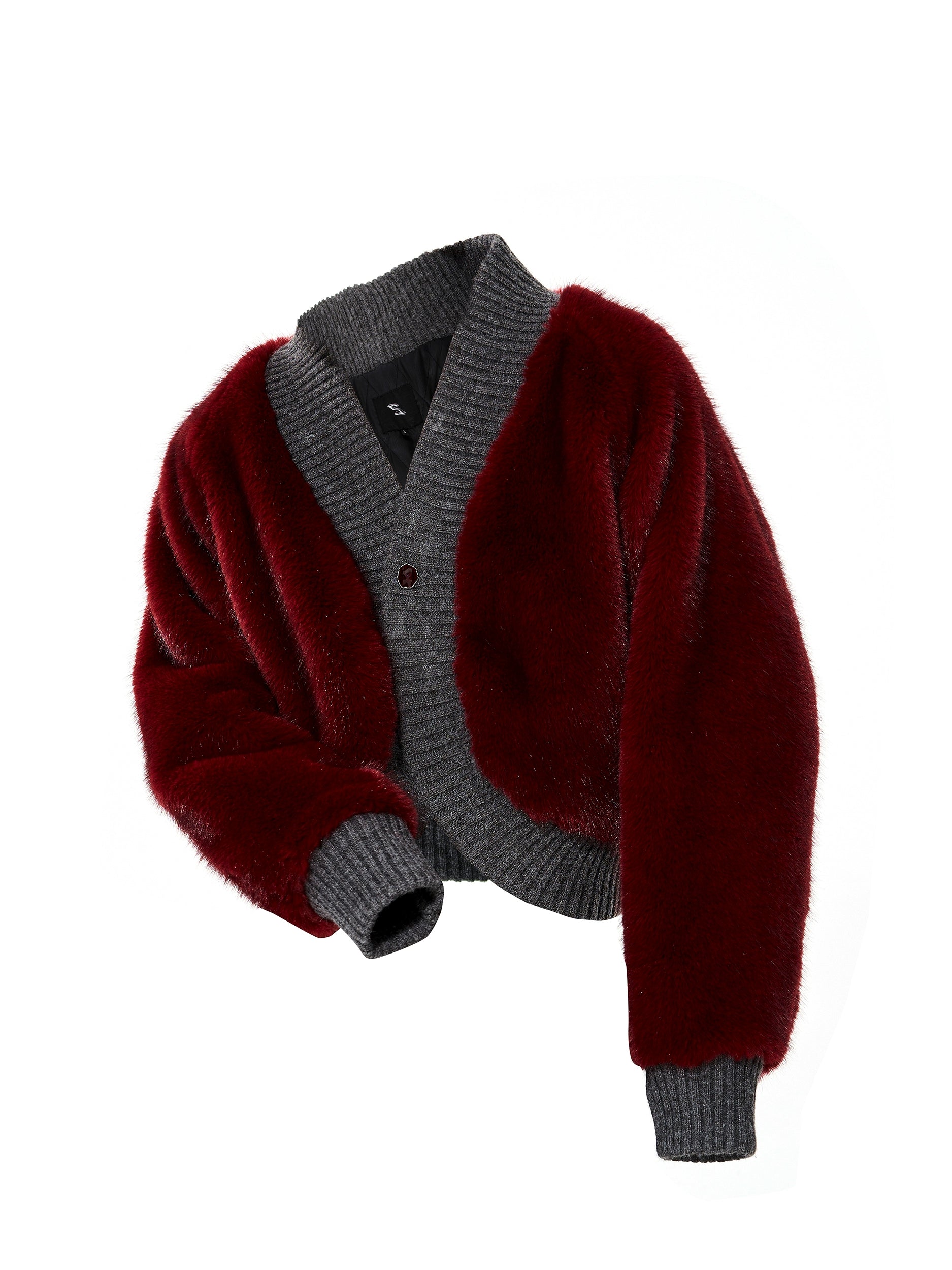 Crimson Cloud Faux Fur Cardi-Jacket