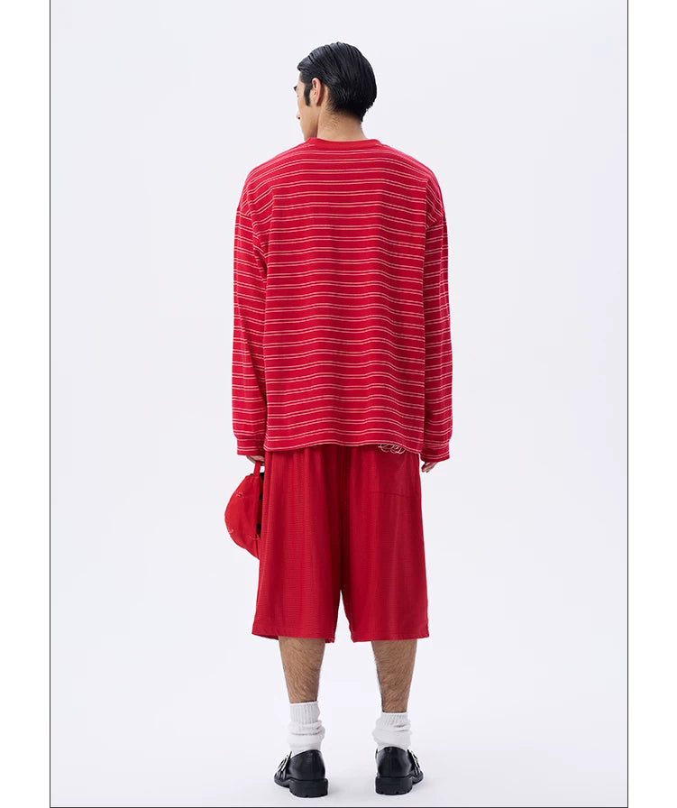 Driftline Pinstripe Oversized Long-Sleeve Tee