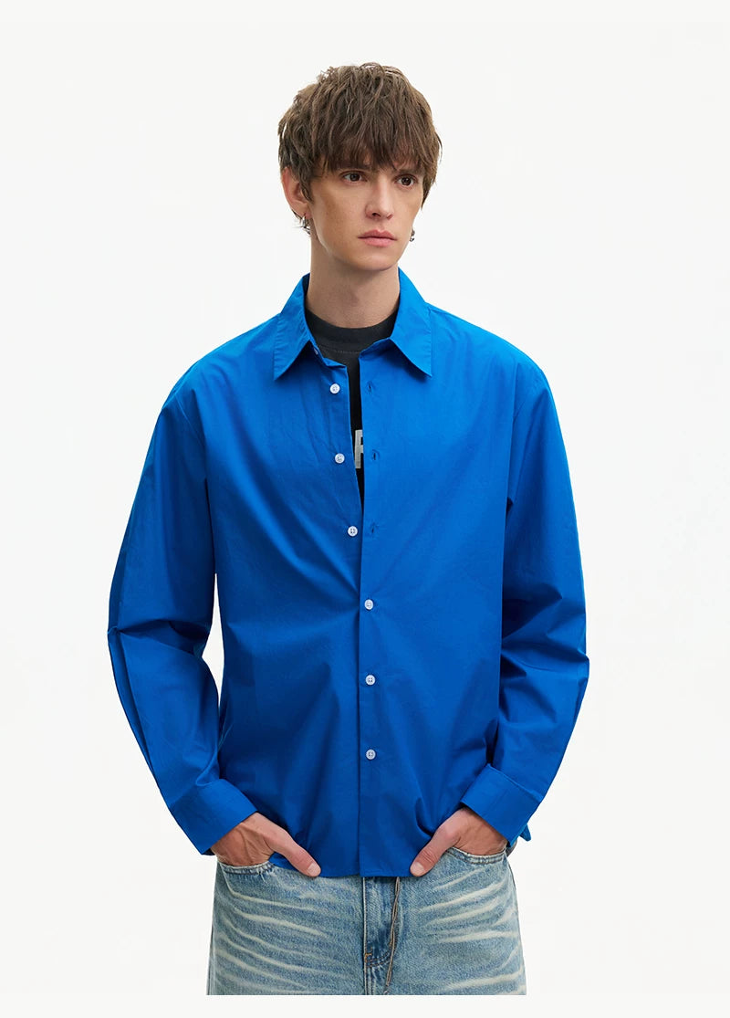 Cobalt Rush Oversize Poplin Shirt