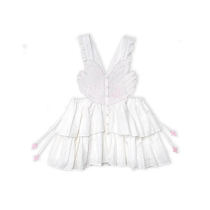 Angel Wing Tiered Suspender Dress