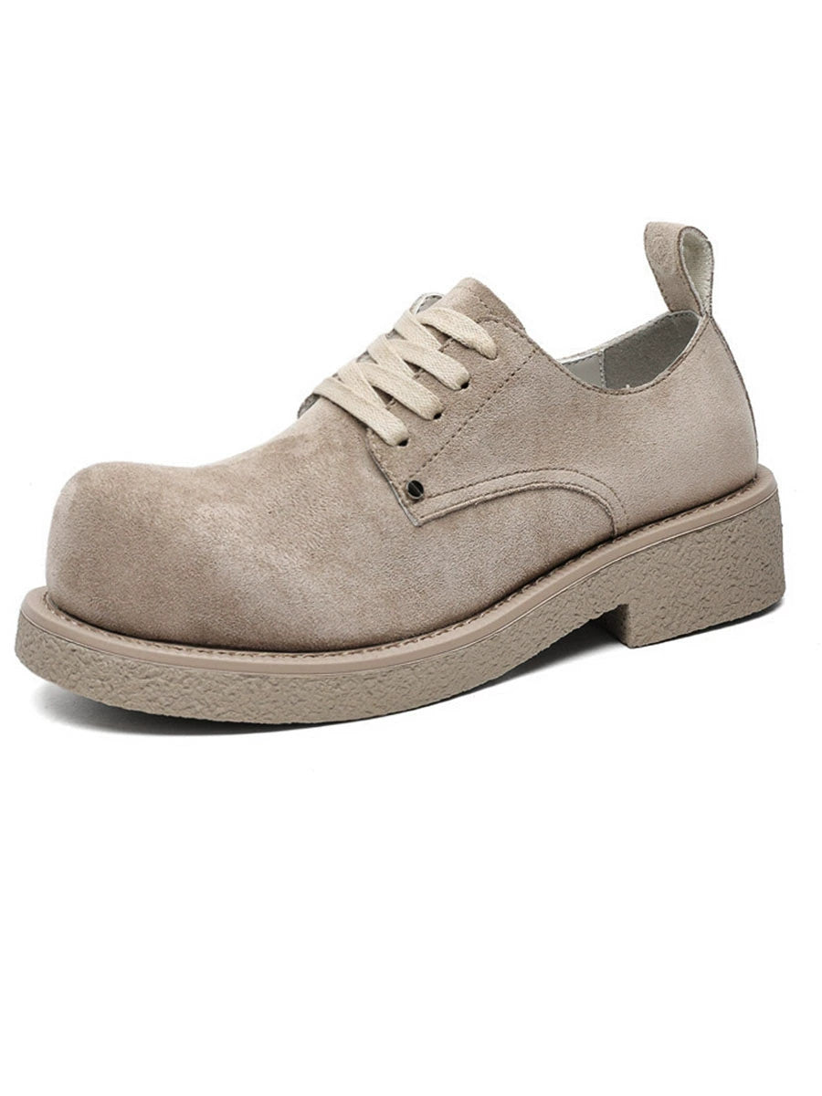 Modern Chunky Suede Platform Derbies
