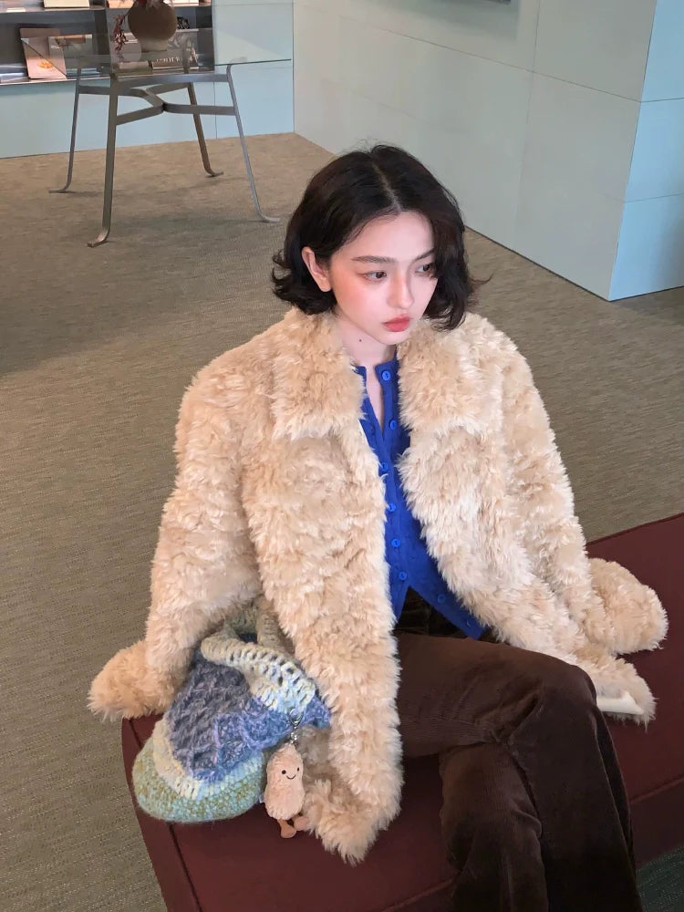Super Soft Lapel Faux Fur Coat