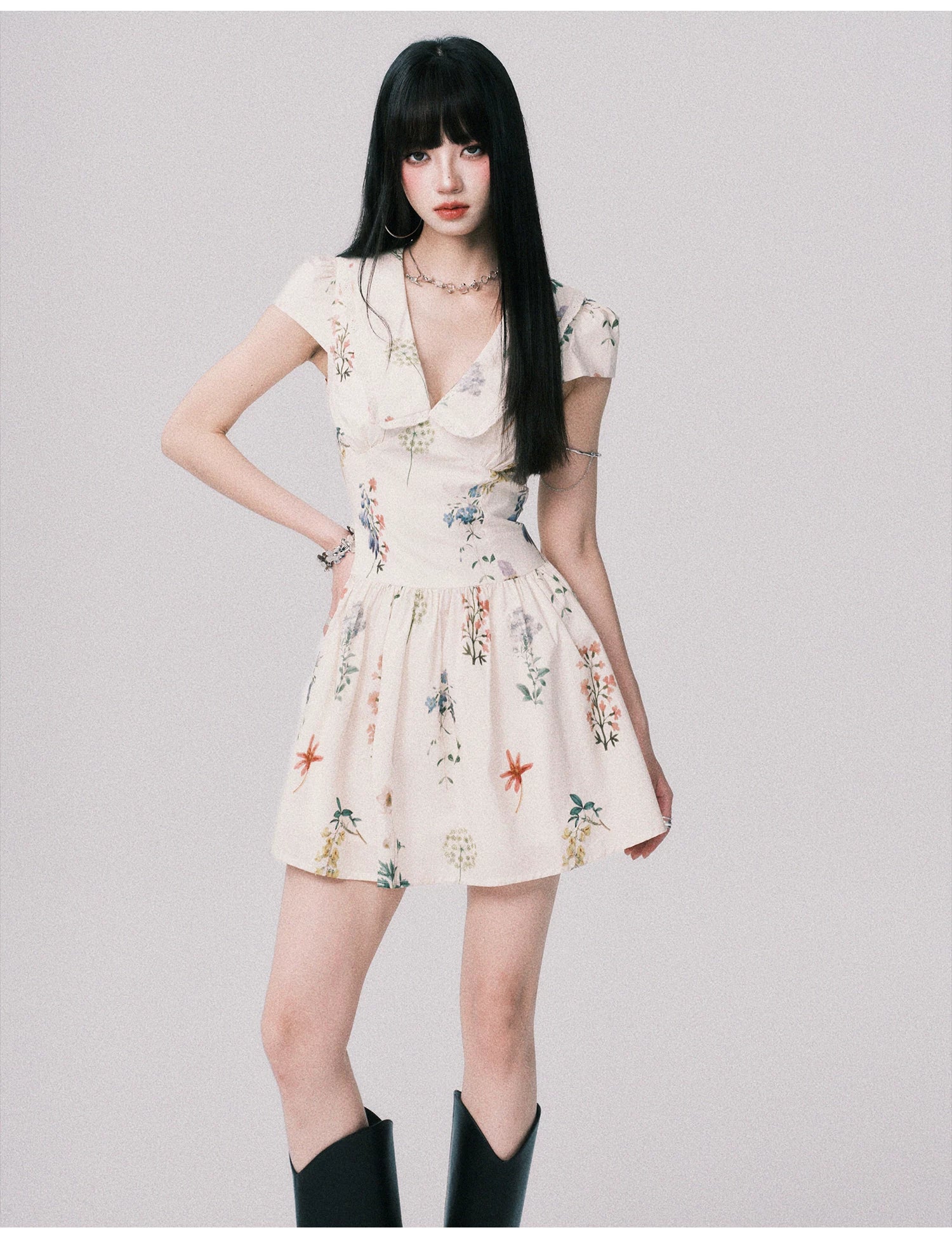 Wildflower Whimsy Collared Mini Dress