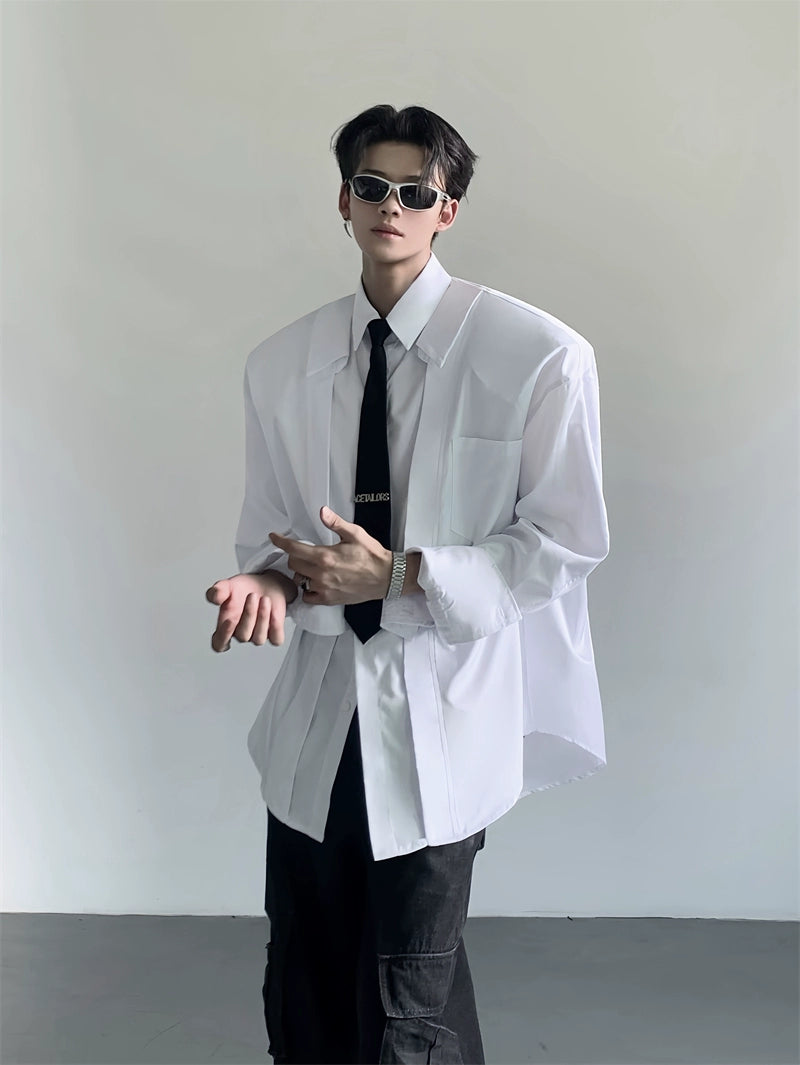 Wide Shoulder Dress Shirt