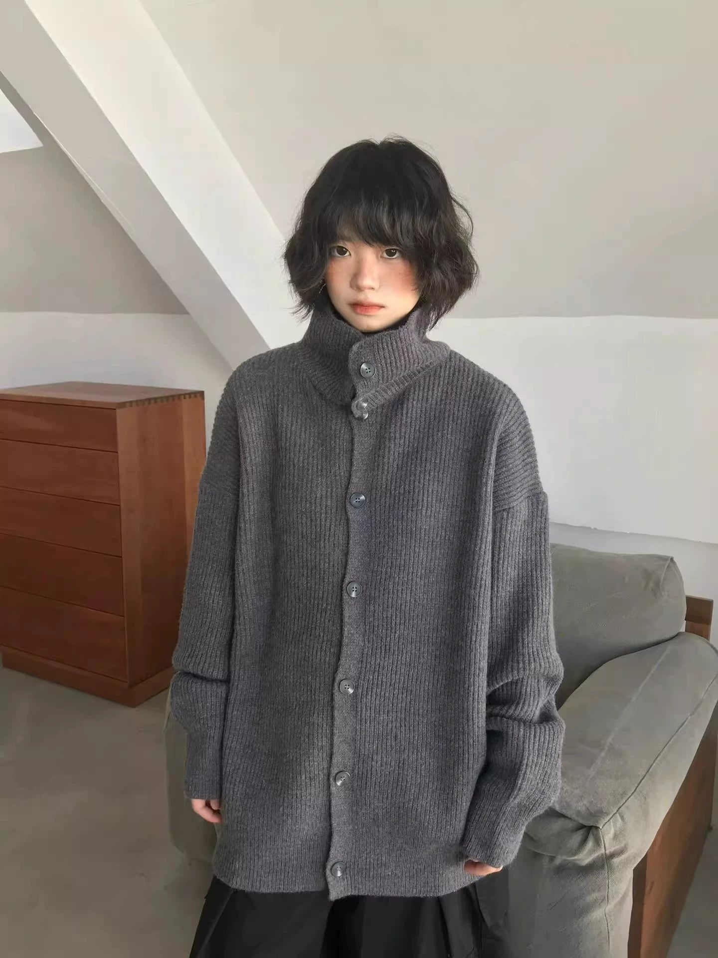 Oversized Knit Cardigan Sweater