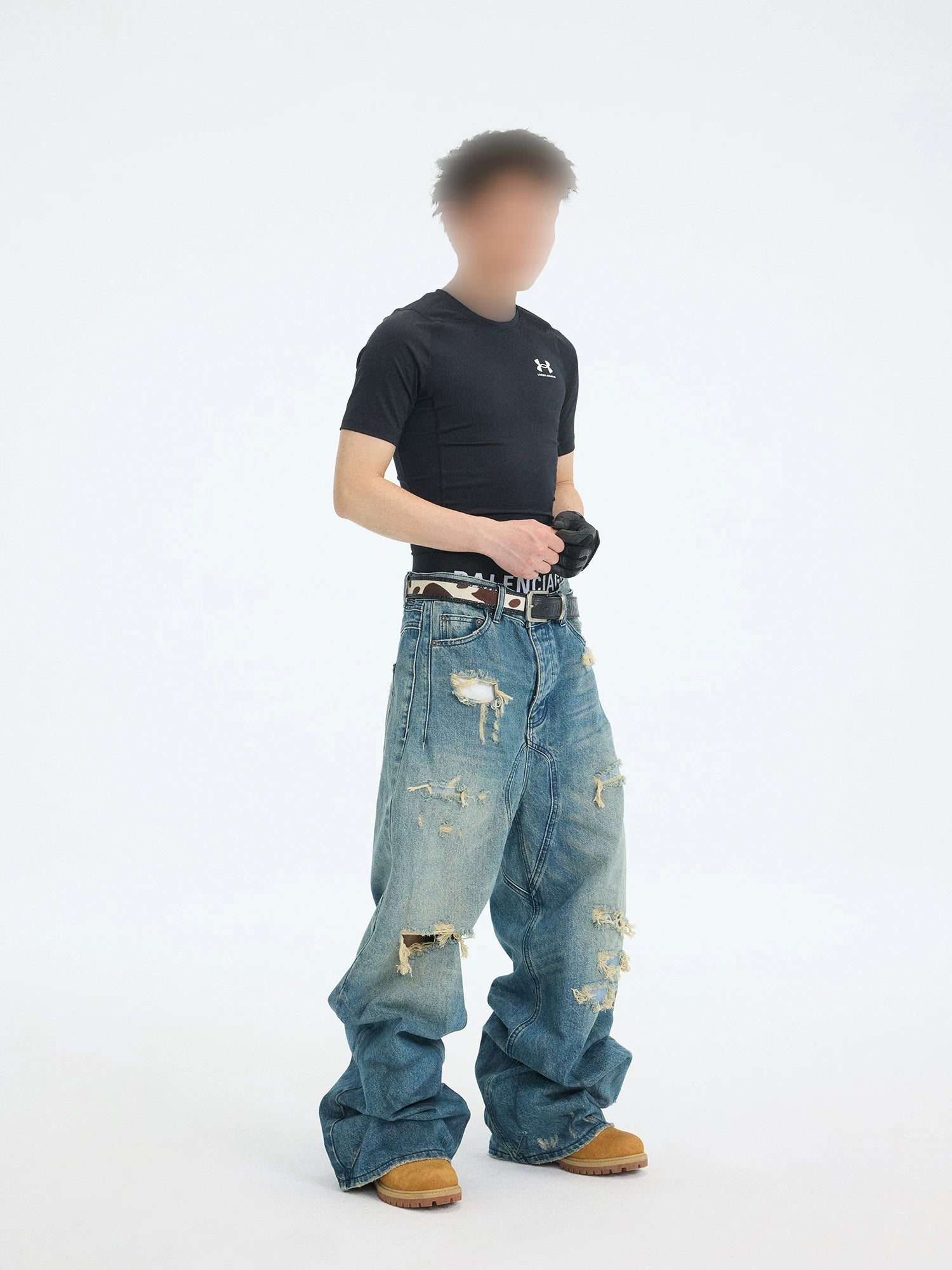 Rubble Wash Overstack Shred Jeans