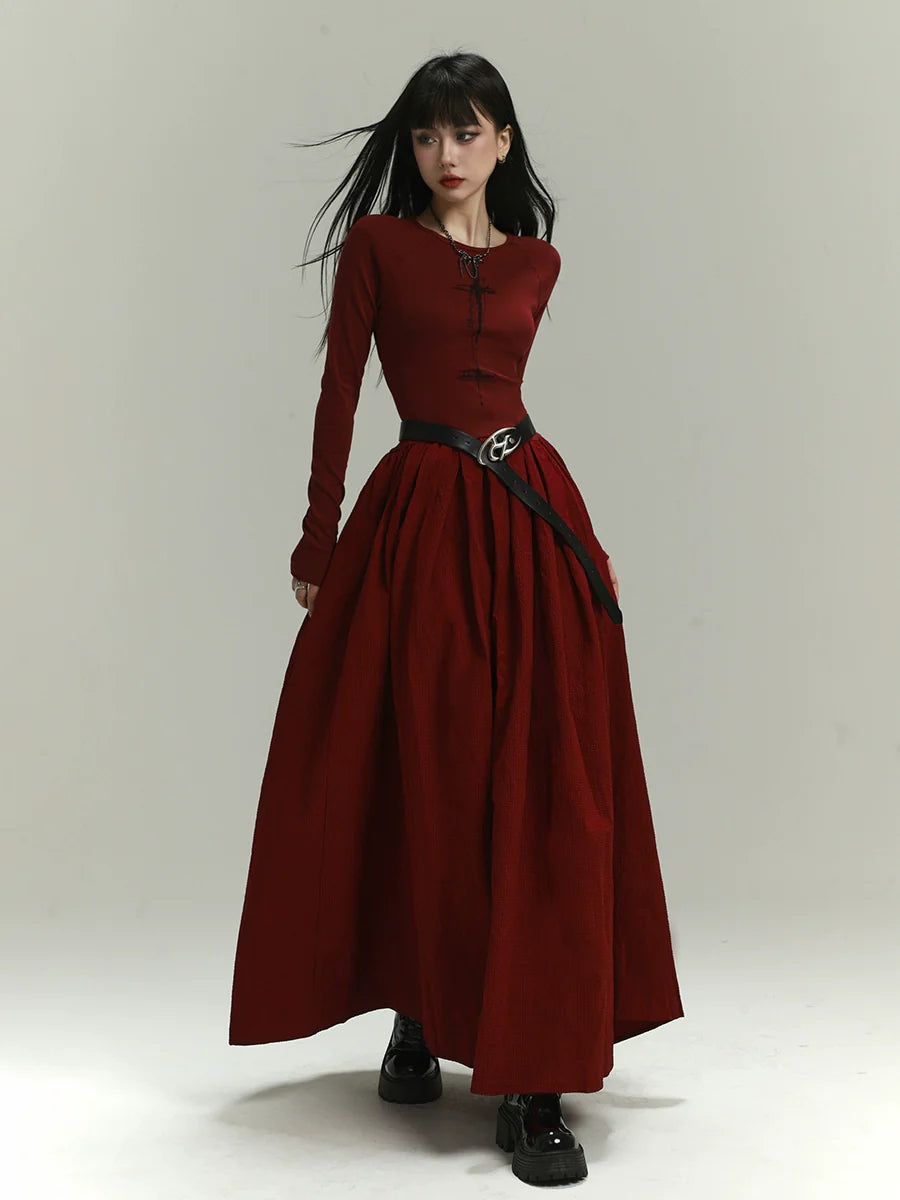 Vestido maxi victoriano oscuro
