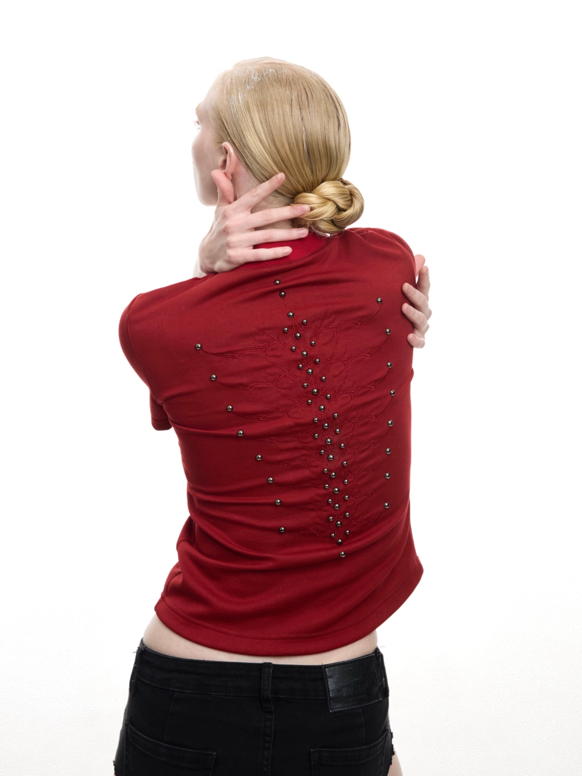 Crystal Dragon Red Knit Top