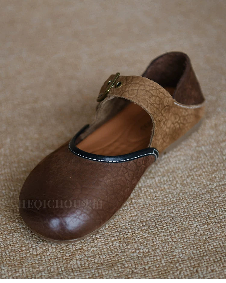 Maren Two-Tone Textured Mary Jane Flats