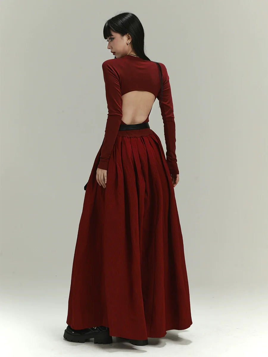 Vestido maxi victoriano oscuro