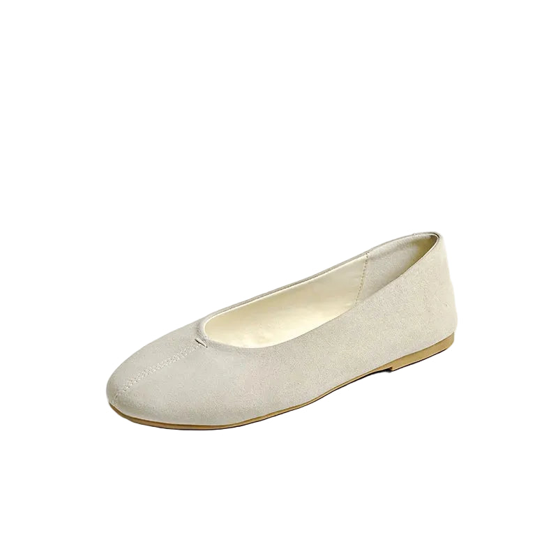 Minimal Suede Round Toe Ballet Flats