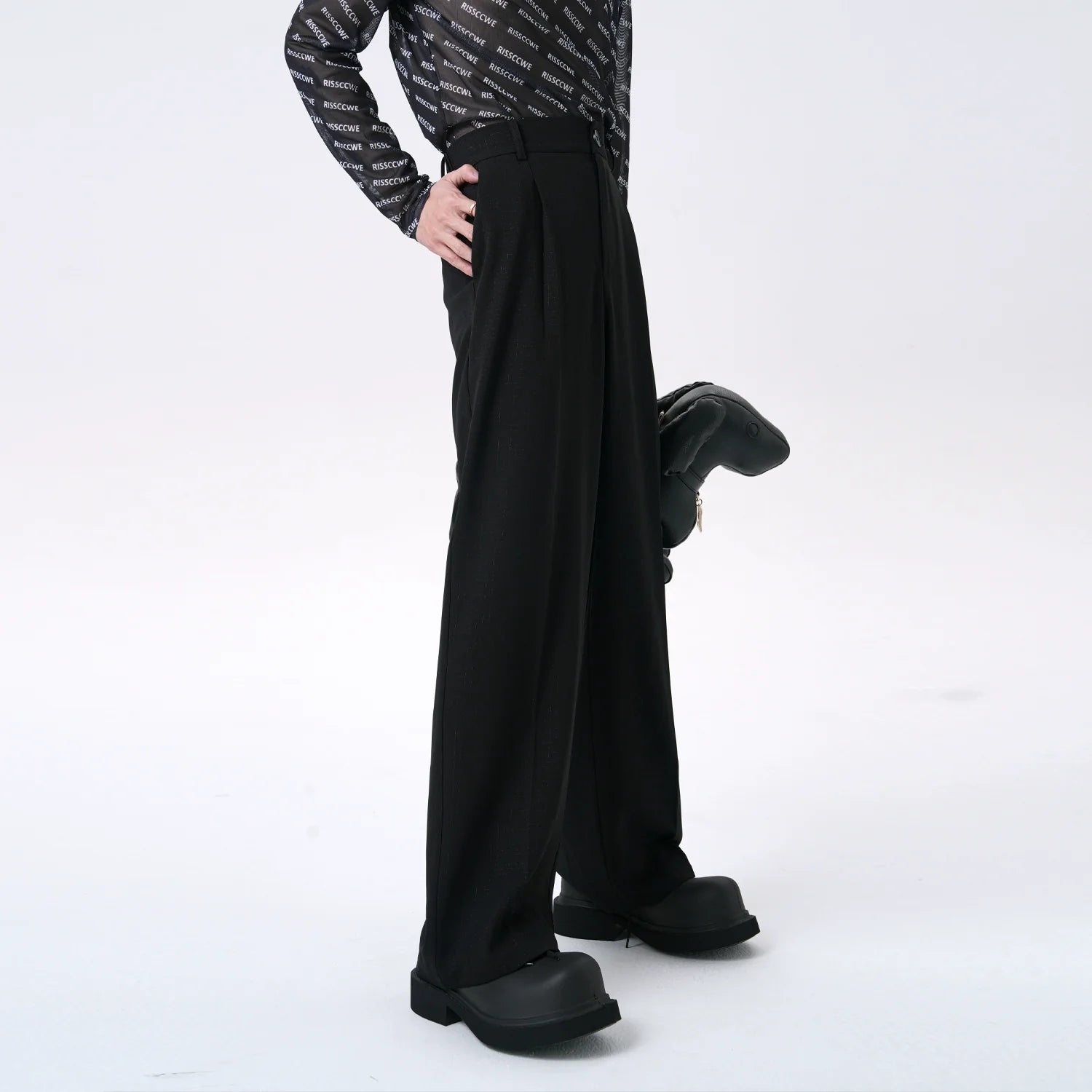 Asymmetric Short Sleeve Coat & Trouser Setup