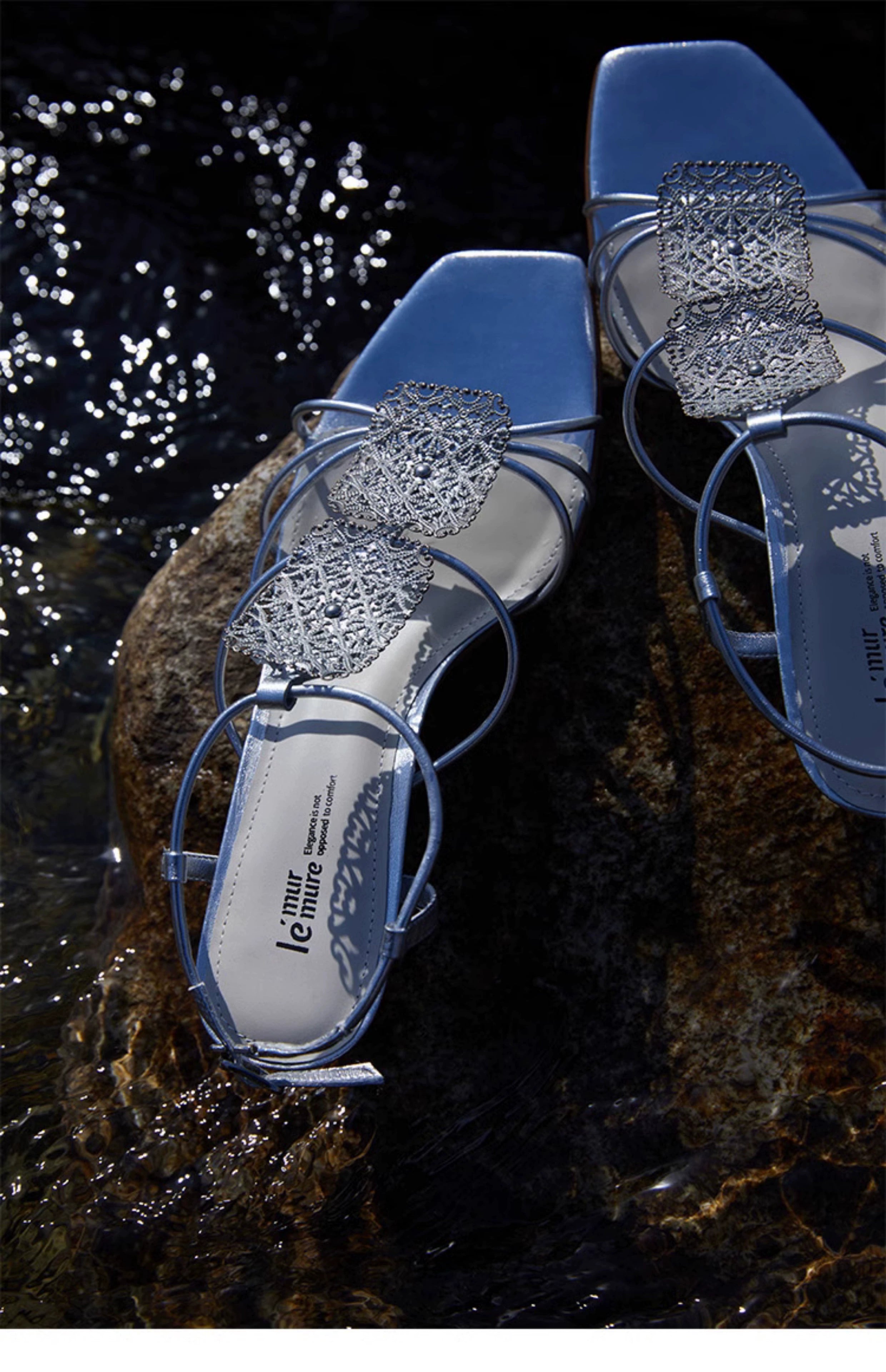 Gold Filigree Strappy Sandals
