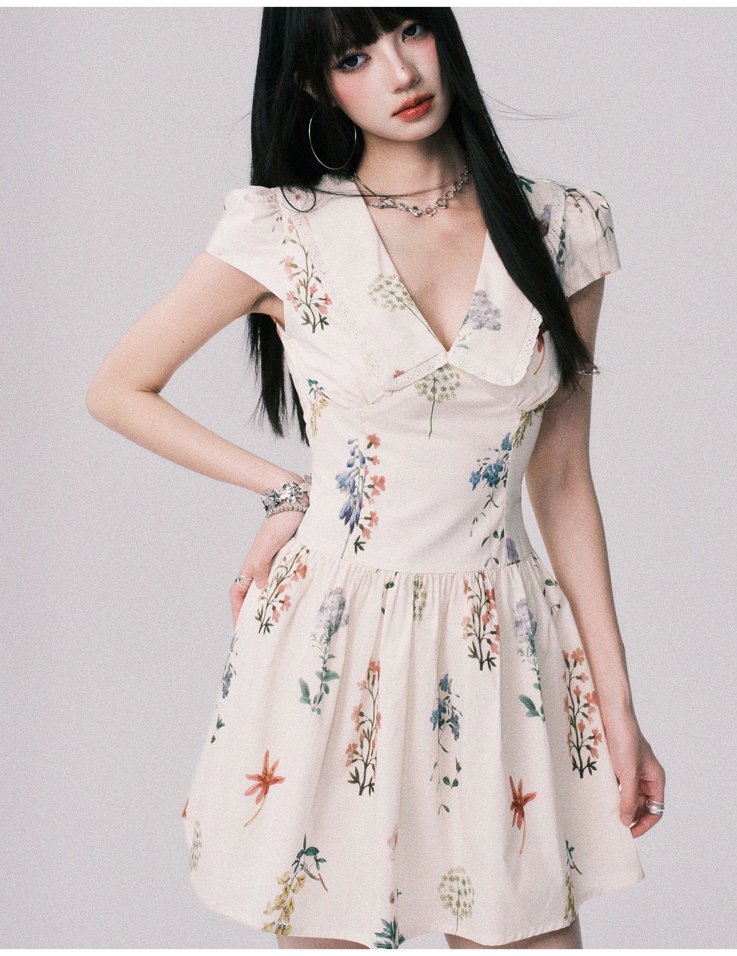Wildflower Whimsy Collared Mini Dress