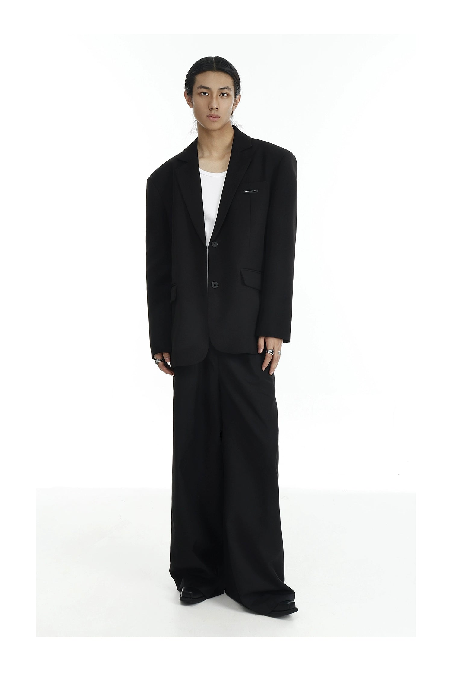 Classic Black Two Button Blazer