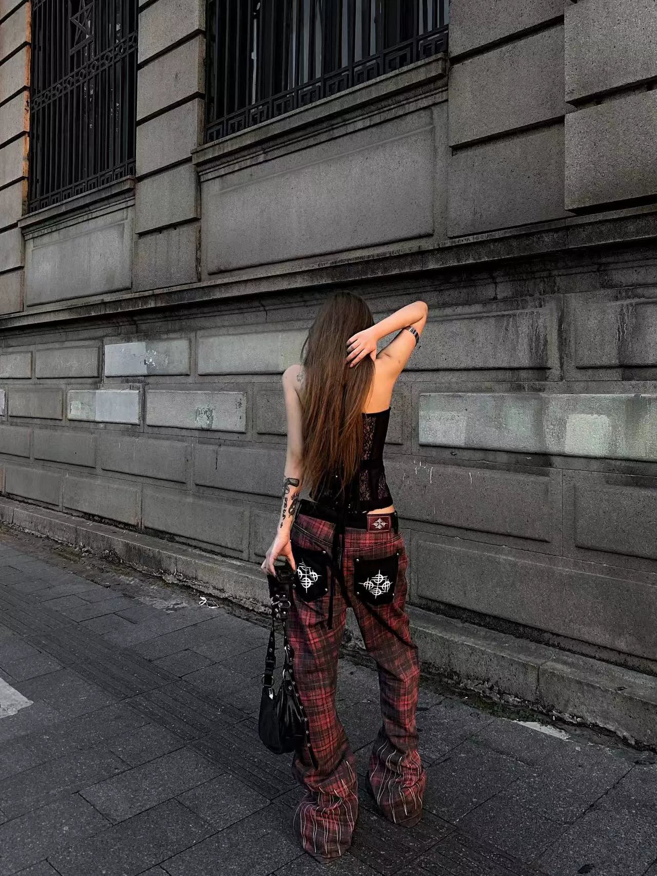 Crimson Verse Sigil Plaid Pants