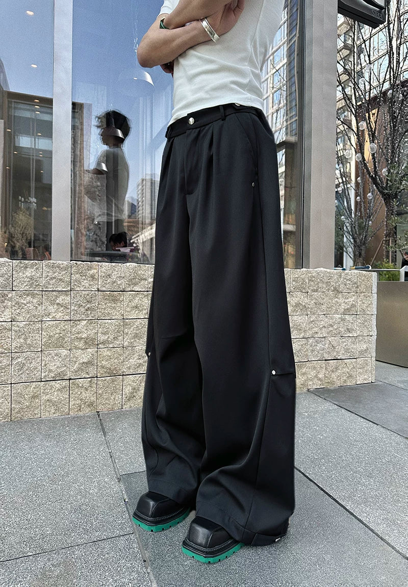 Monolith Drift Snap-Pleat Wide Trousers