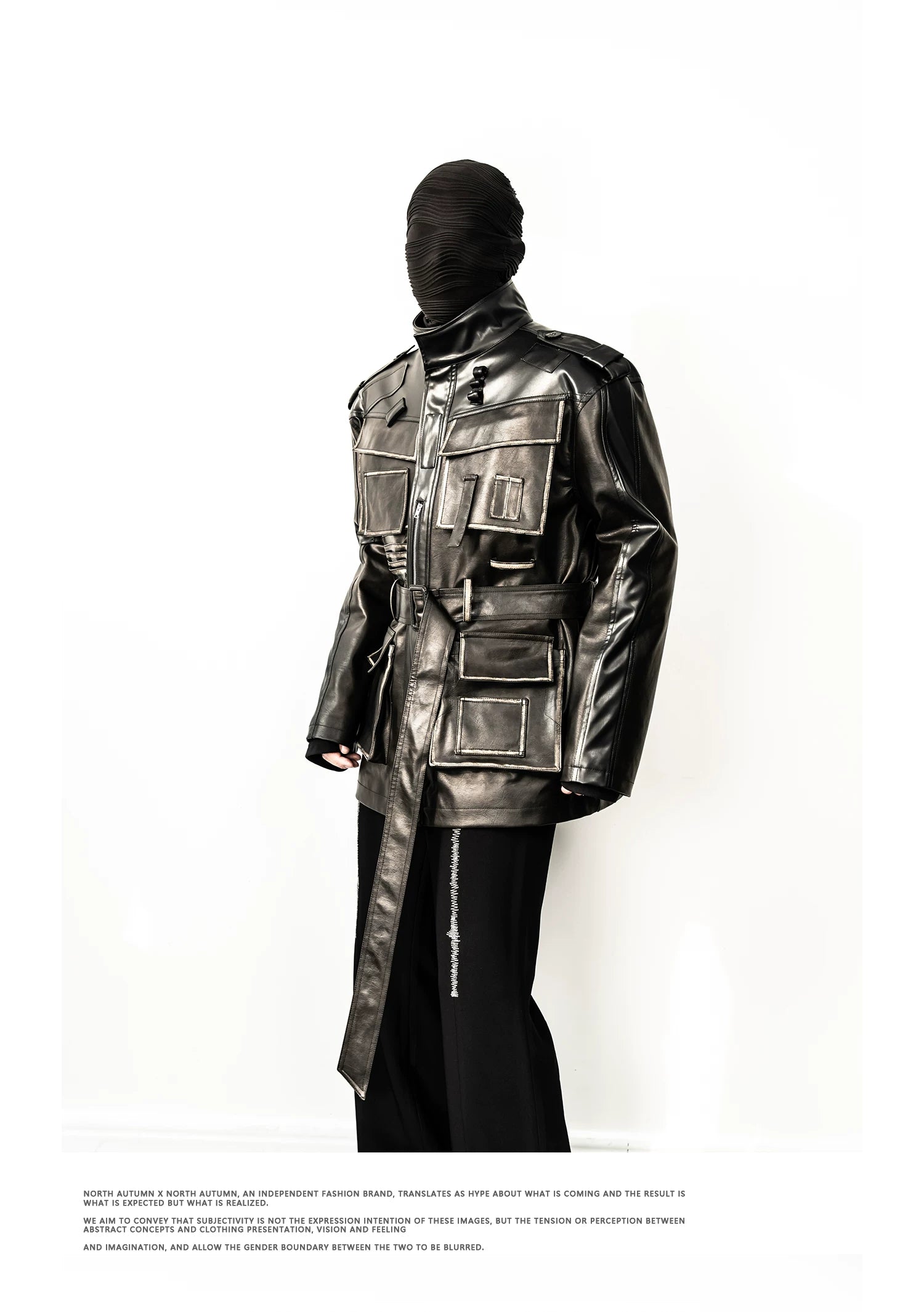 Obsidian Circuit Multi-Pocket Belted Leather Jacket