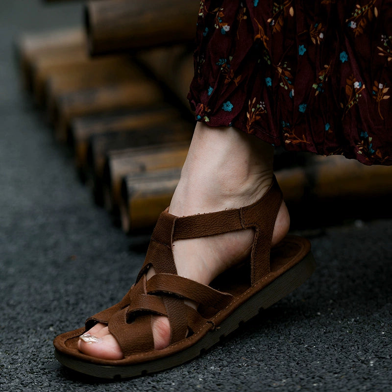 Brown Leather Fisherman Sandals