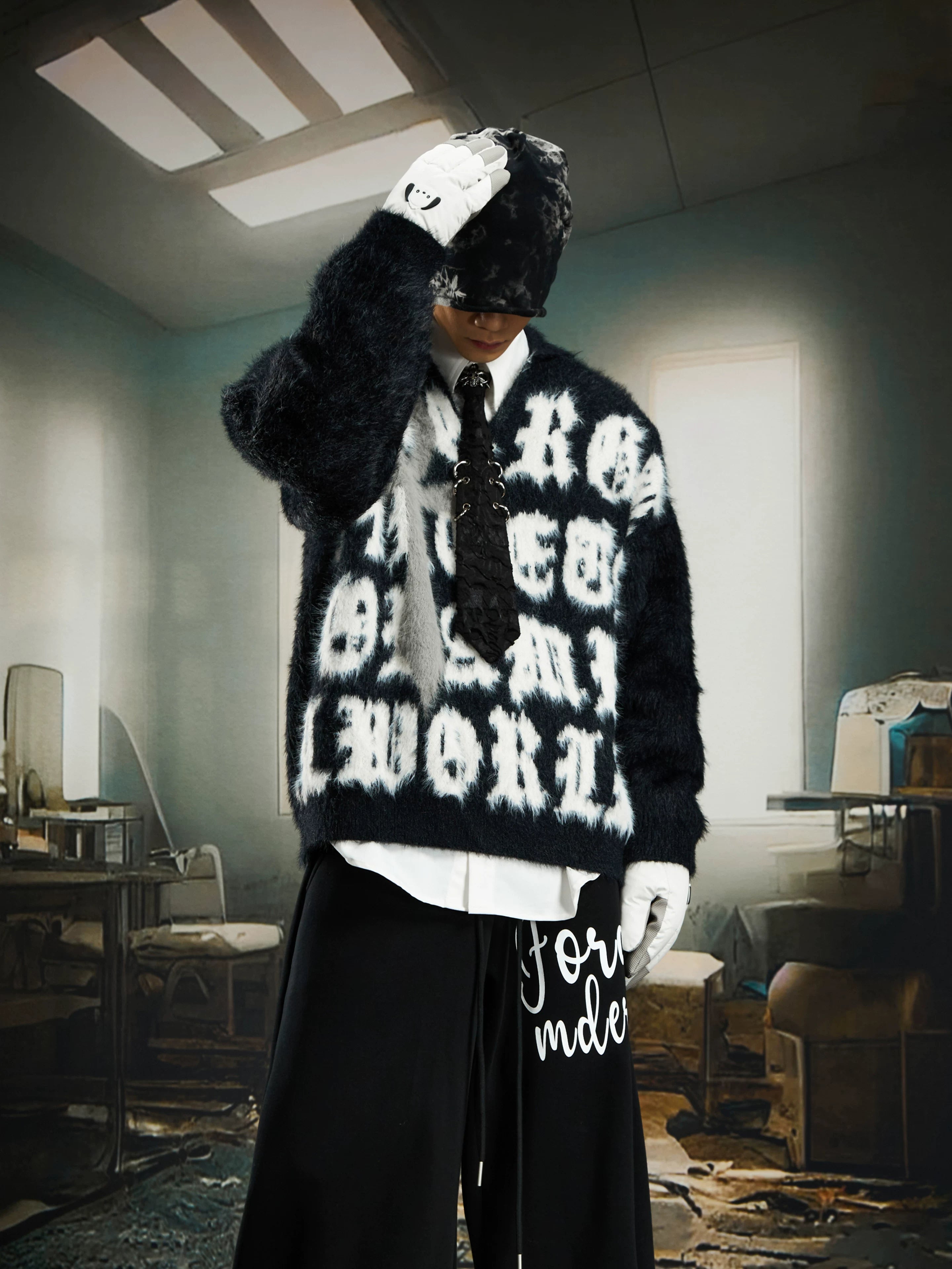 Abyss Gospel Fuzzy Cross Sweater
