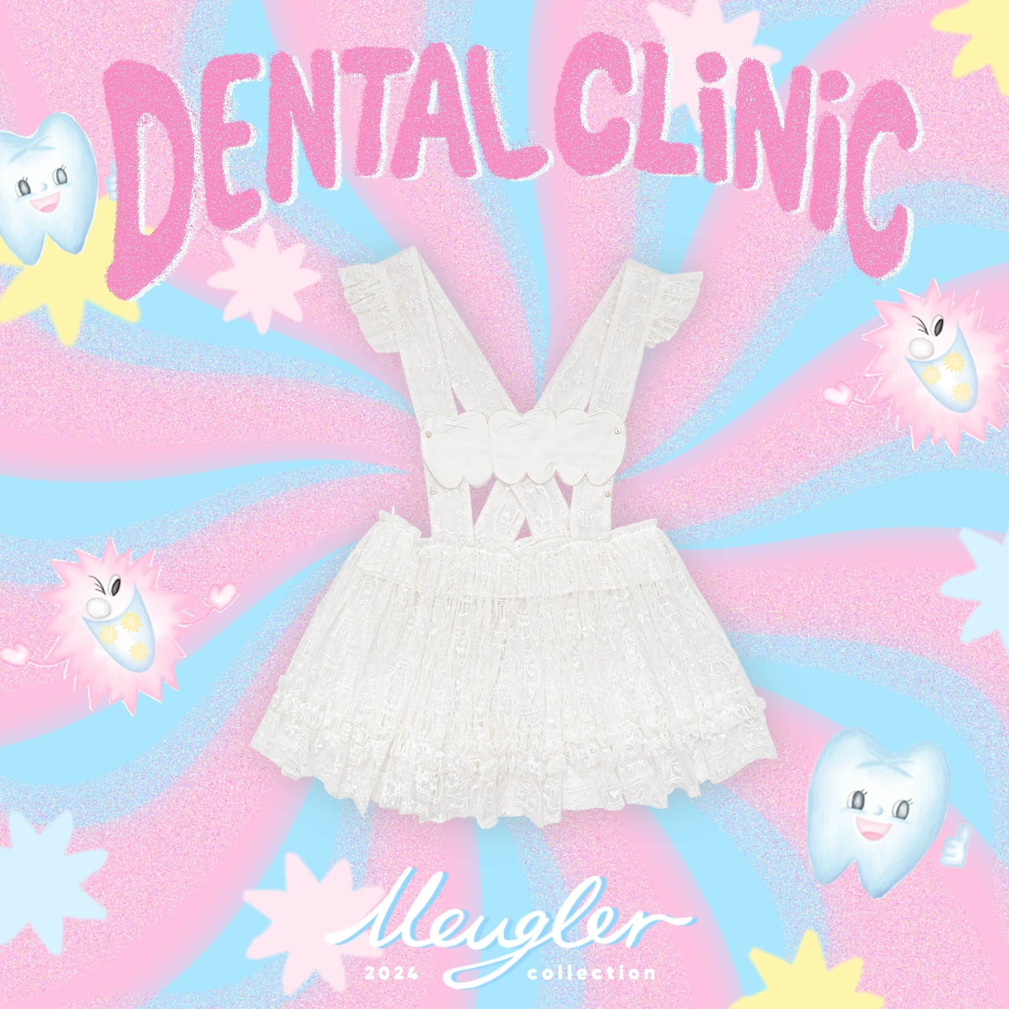 Sweet Scalloped White Lace Pinafore Dress