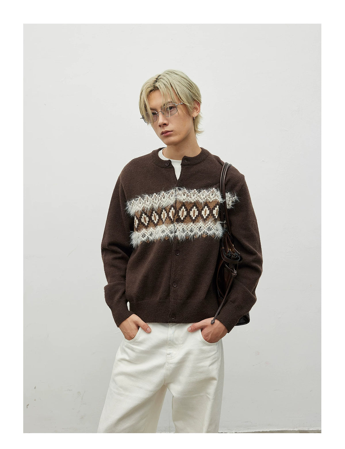 Alden Fair Isle Fuzzy Knit Cardigan