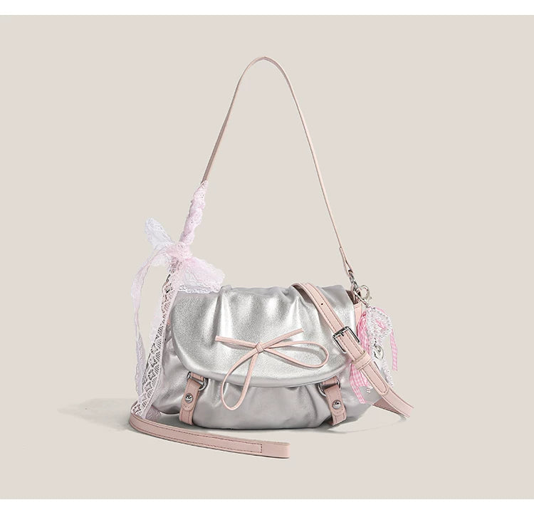 Blush Lace Bow Satchel