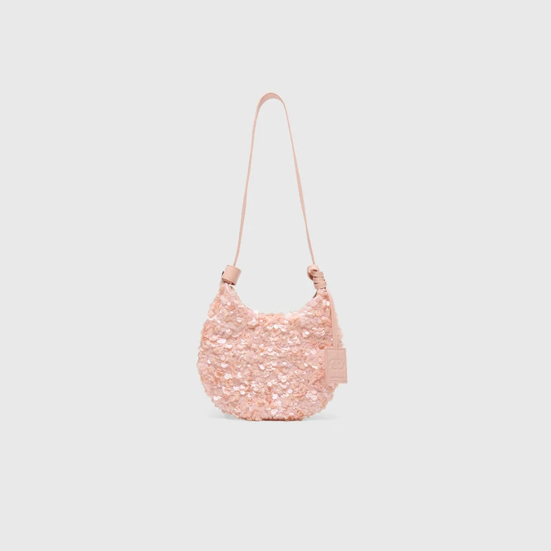 Iridescent Sequin Crescent Shoulder Bag - view 5