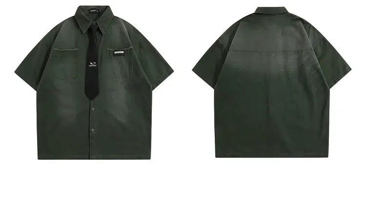 Camisa de trabajo de mezclilla lavada