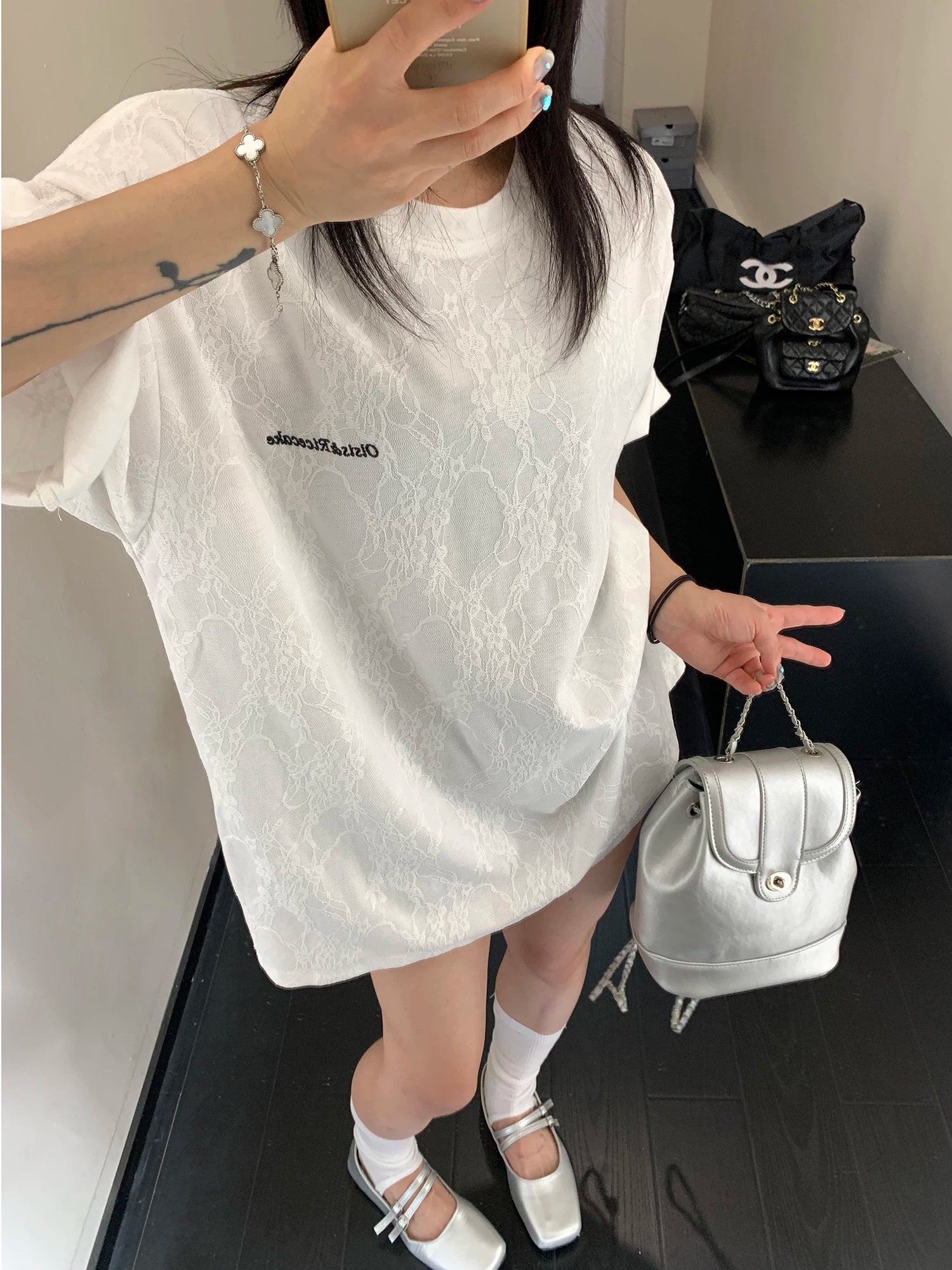 Frosted Vein Marble Oversize Tee