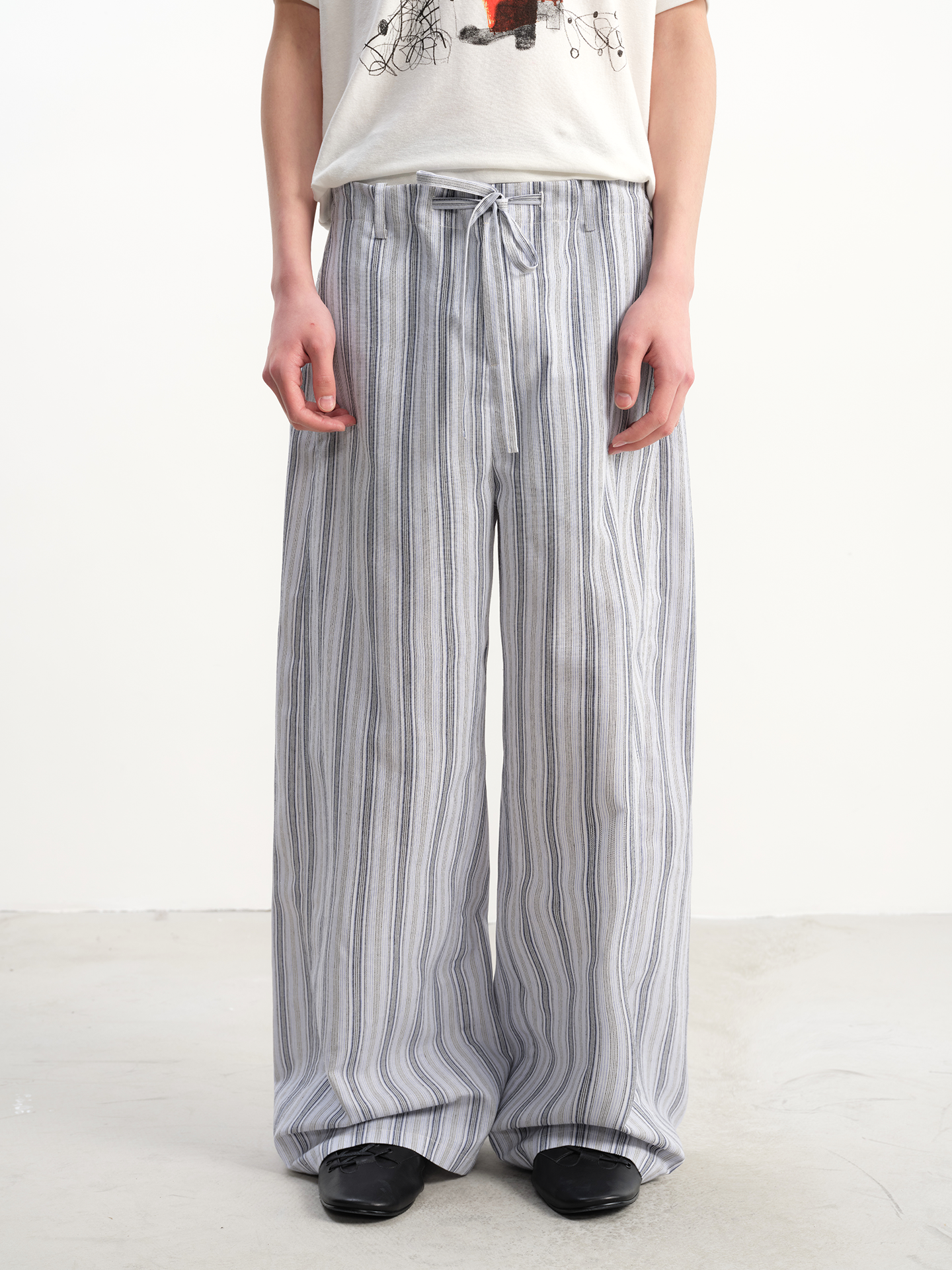 Striped Relaxed Drawstring Lounge Pants