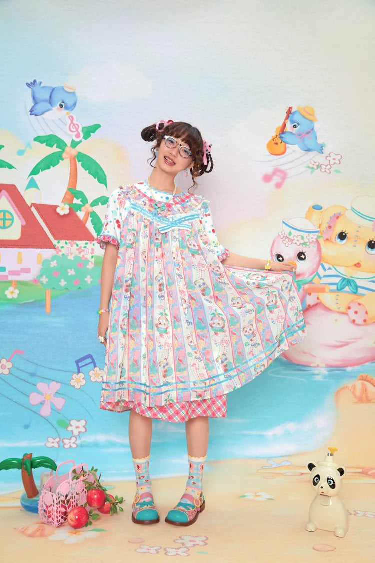 Sweet Panda Ruffle Summer Tank Dress