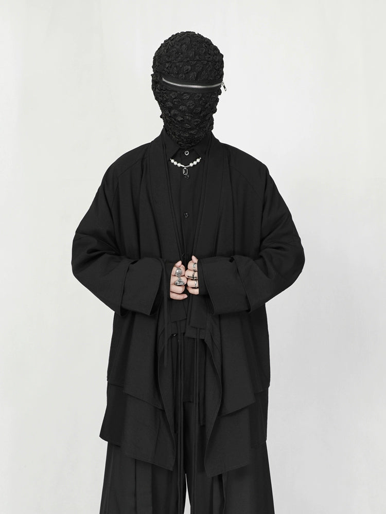 Oversized Black Kimono Cardigan