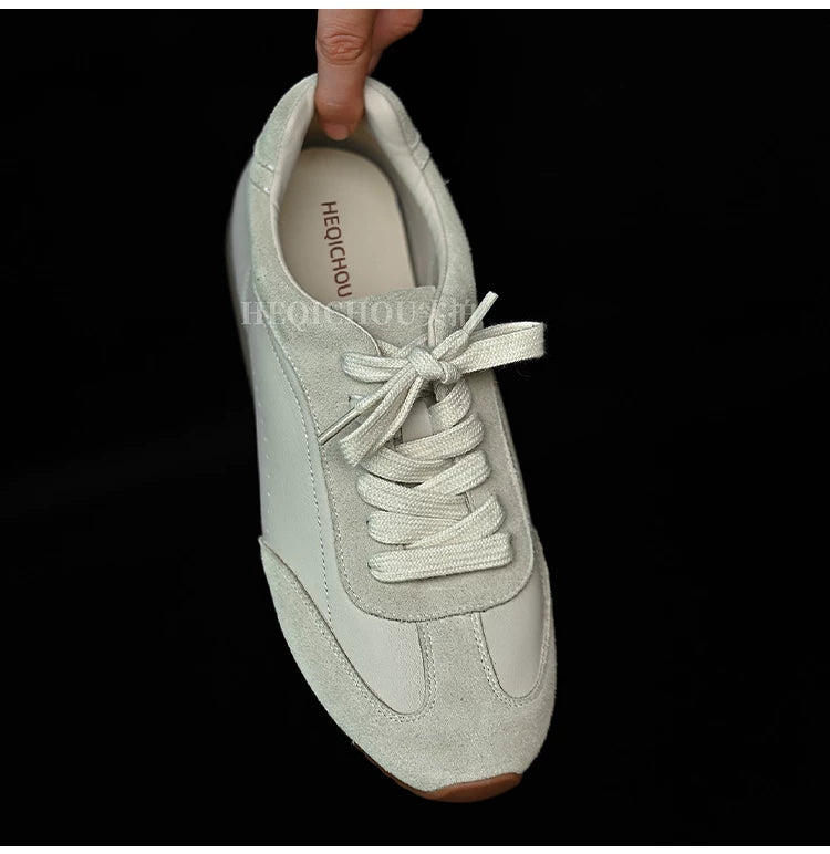 Solenne Suede-Trim Retro Sneakers