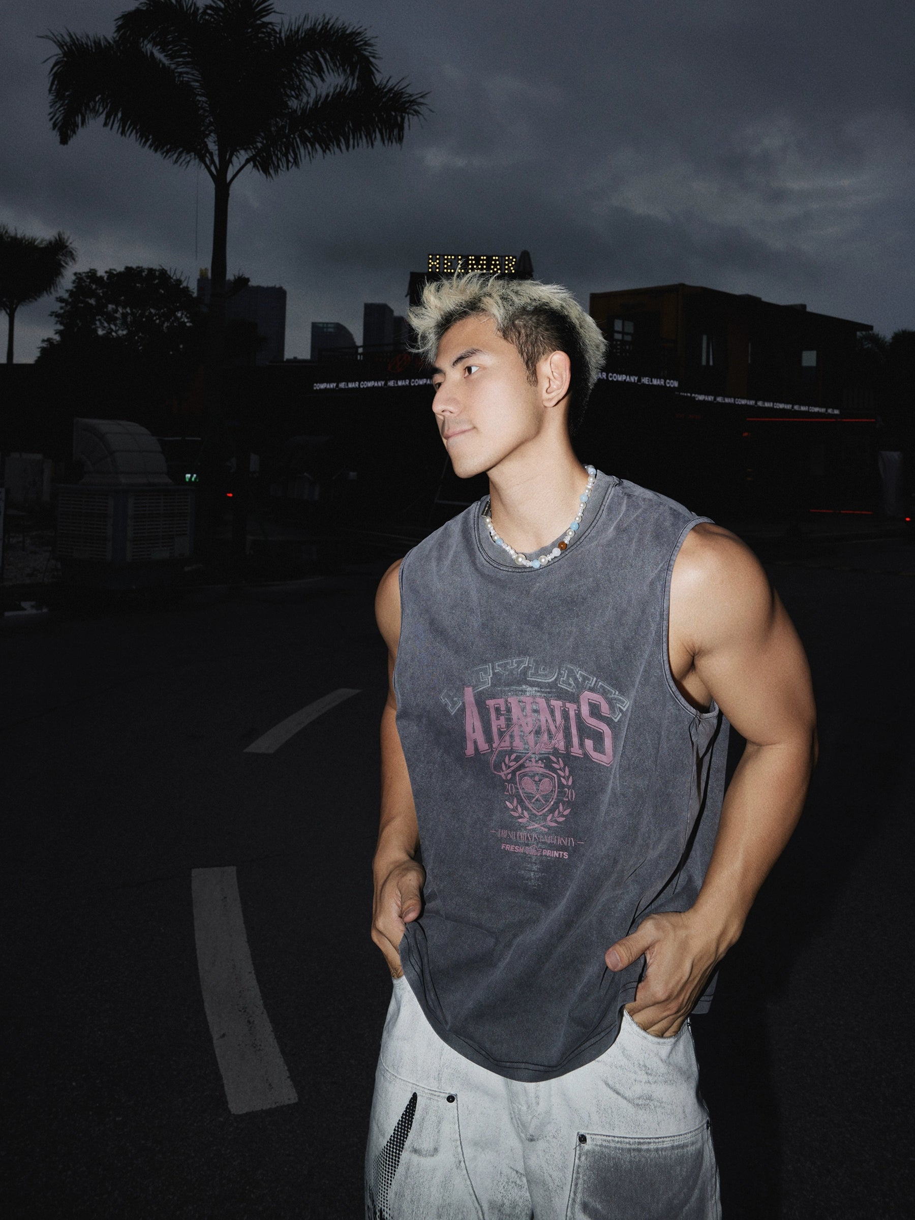 Sleeveless AENNIS Graphic Muscle Tee