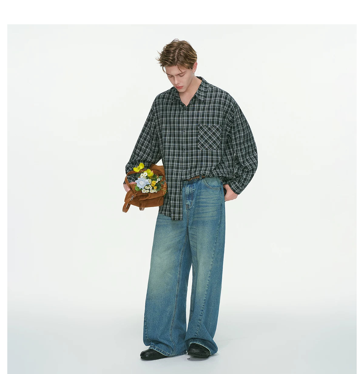 Rust & Coal Oversized Plaid Shirt