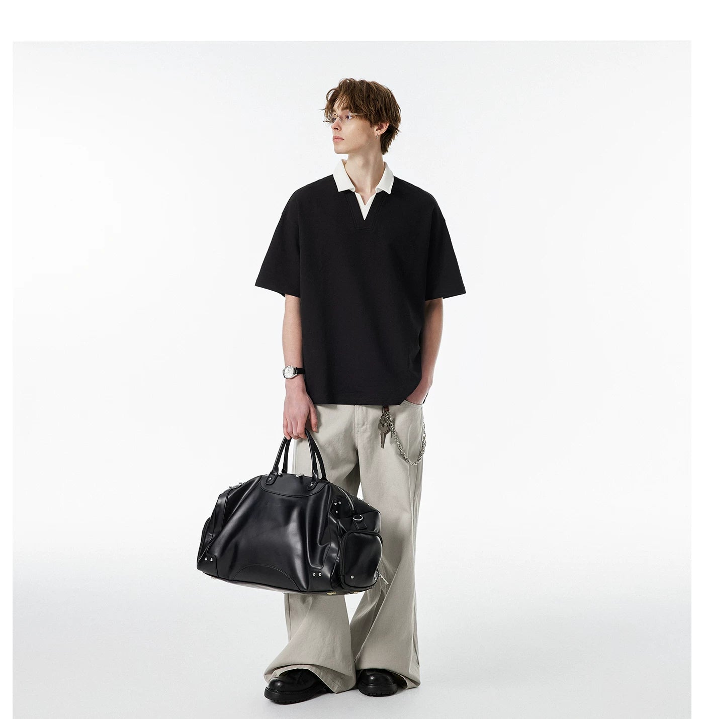 Contrast Collar Club Knit Polo Tee