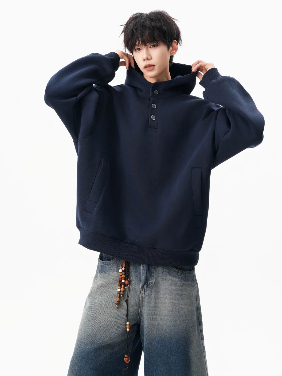 Flannel Trail Henley Hoodie