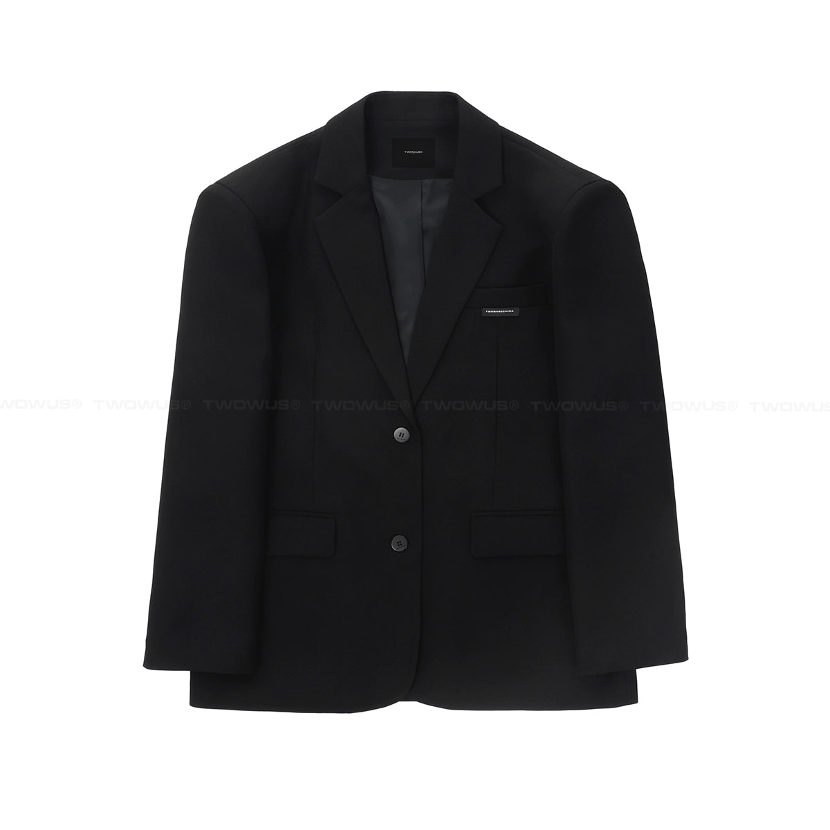 Classic Black Two Button Blazer