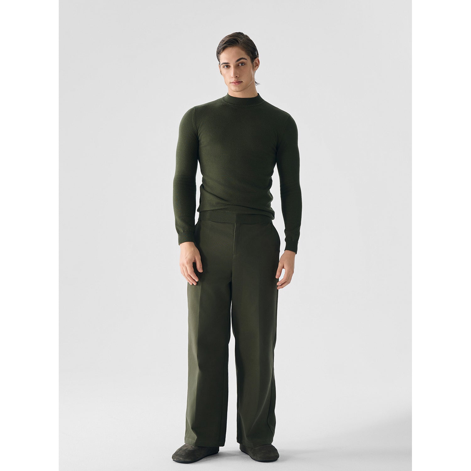 Half High-Neck Slim Fit Knit Sweater