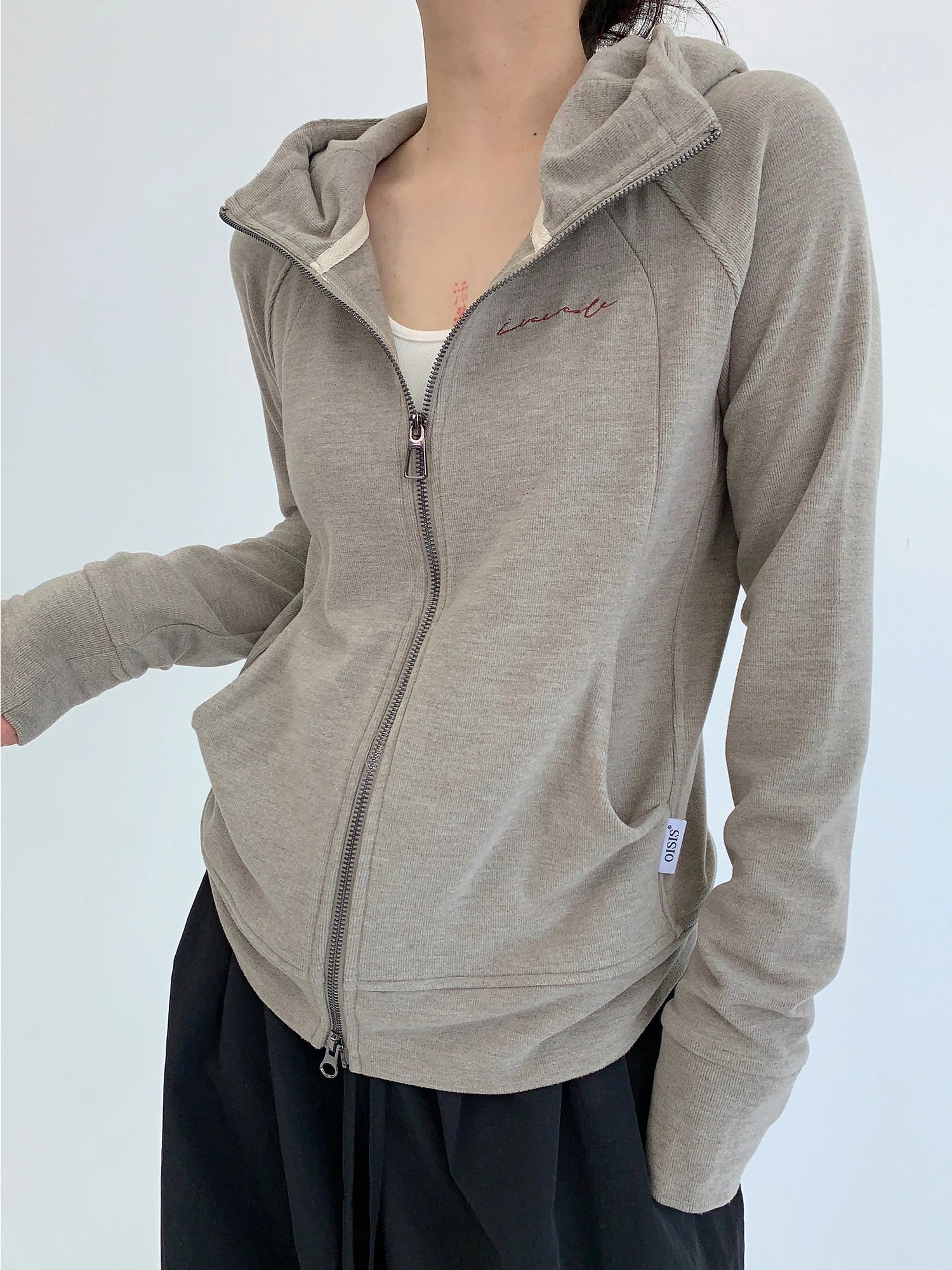 Mushroom Script Zip Hoodie