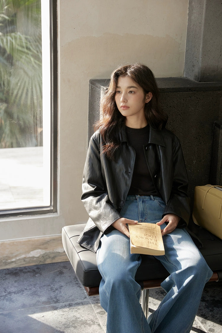 Vintage Short Leather Jacket