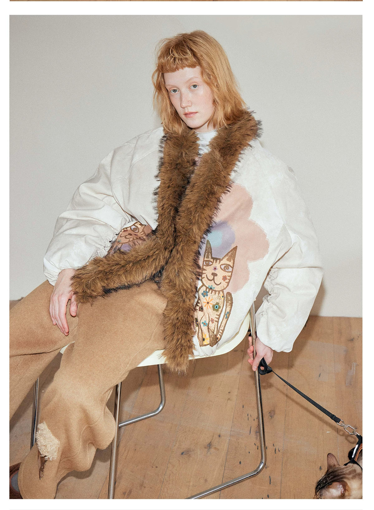 Cosmic Kitty Faux Fur Embrace Bomber