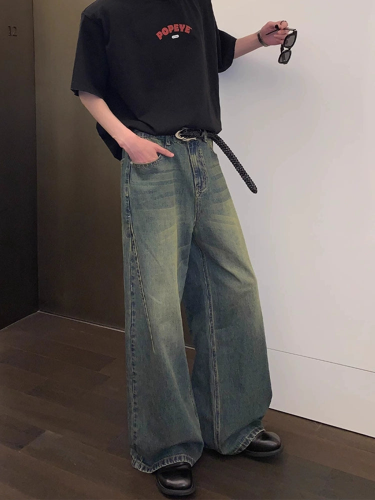 Wide-Leg Dark Wash Jeans