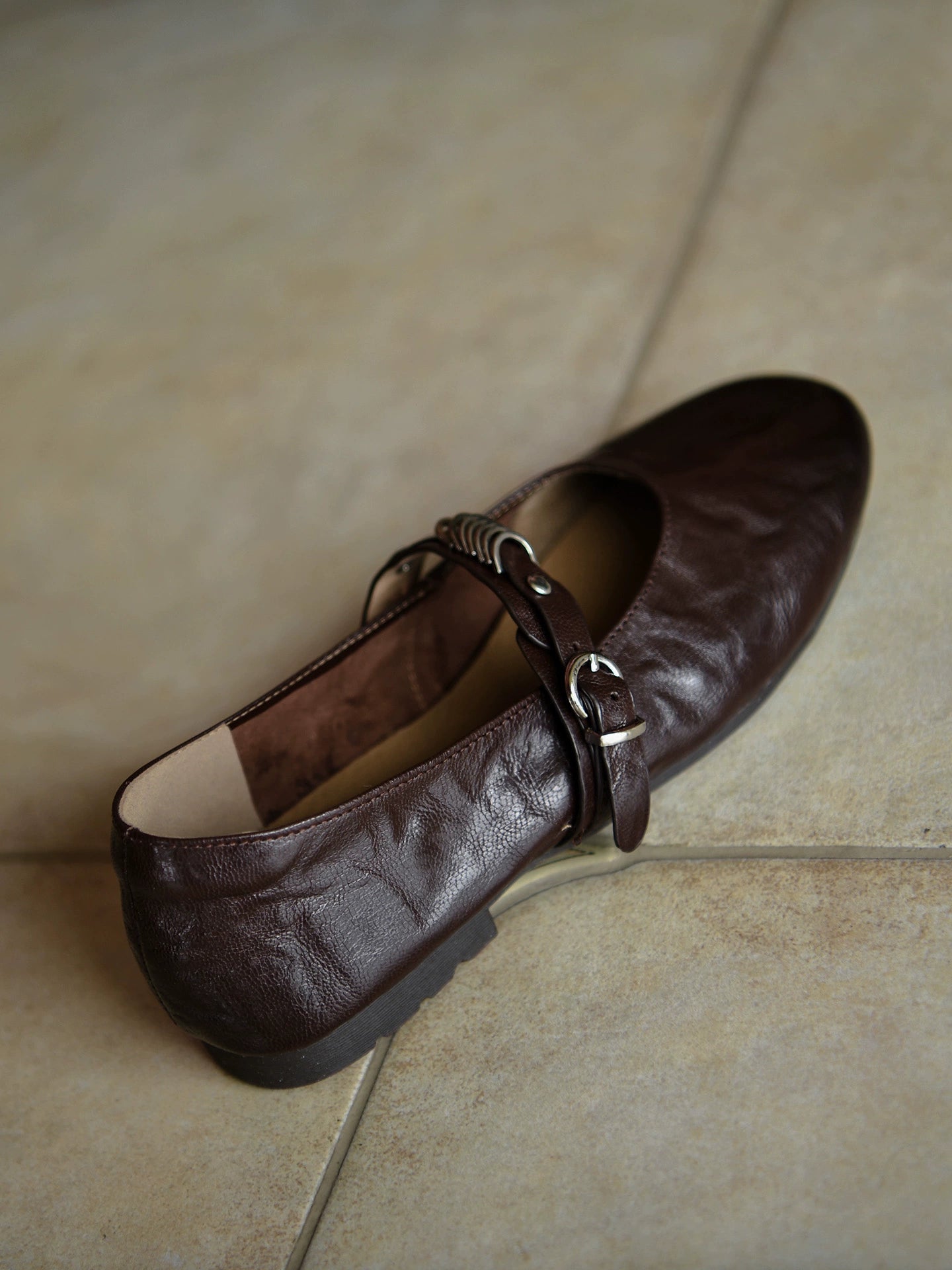 Mocha Rebel Strap Flat