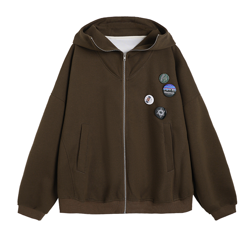 Manteau gris à capuche zippé