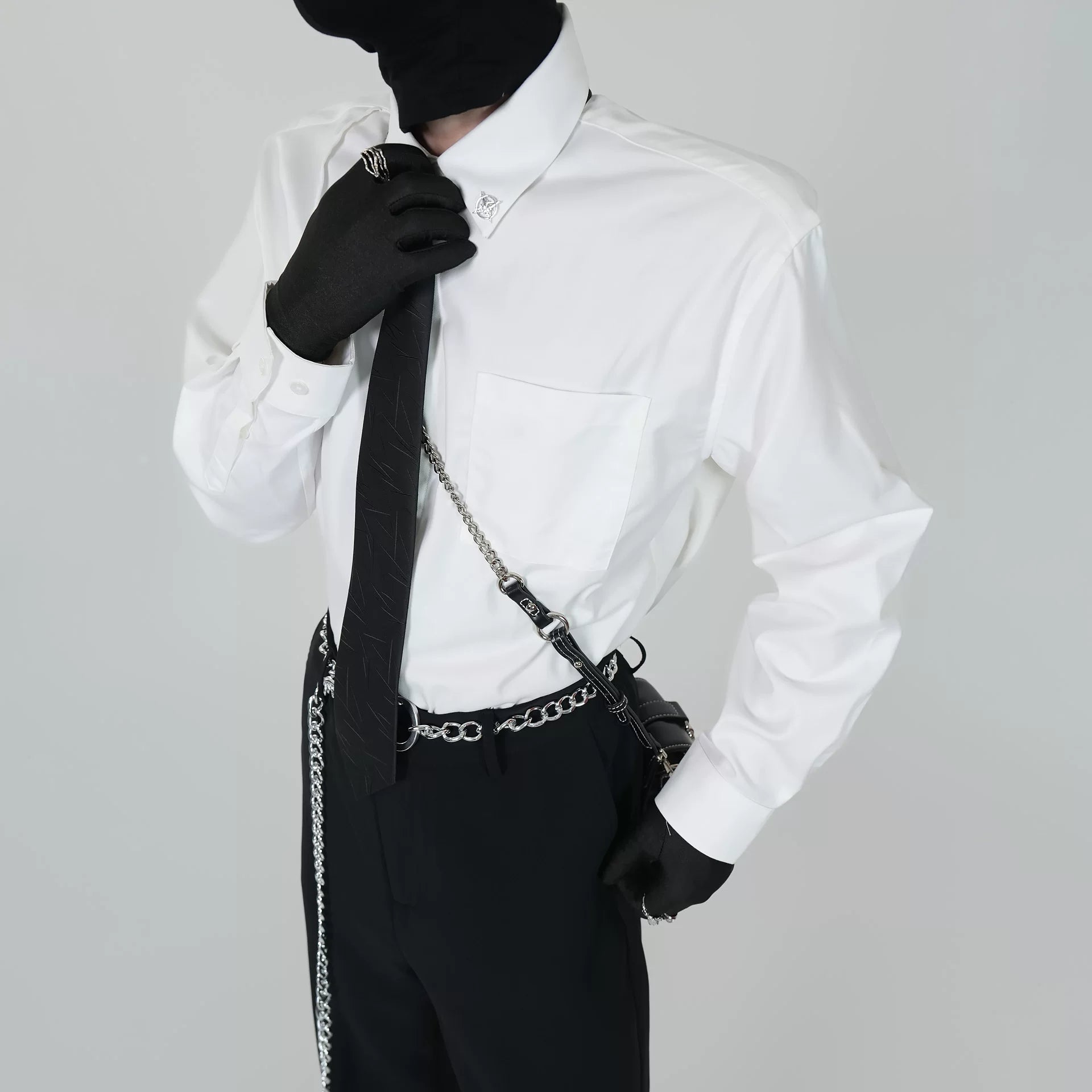 Midnight Sigil Monochrome Dress Shirt & Tie Set