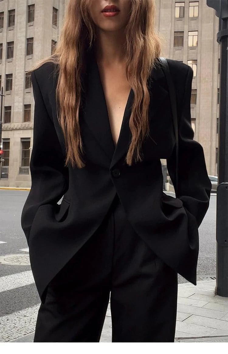 Black Designer Blazer: Slimming And Casual, Fall Collection - chiclara
