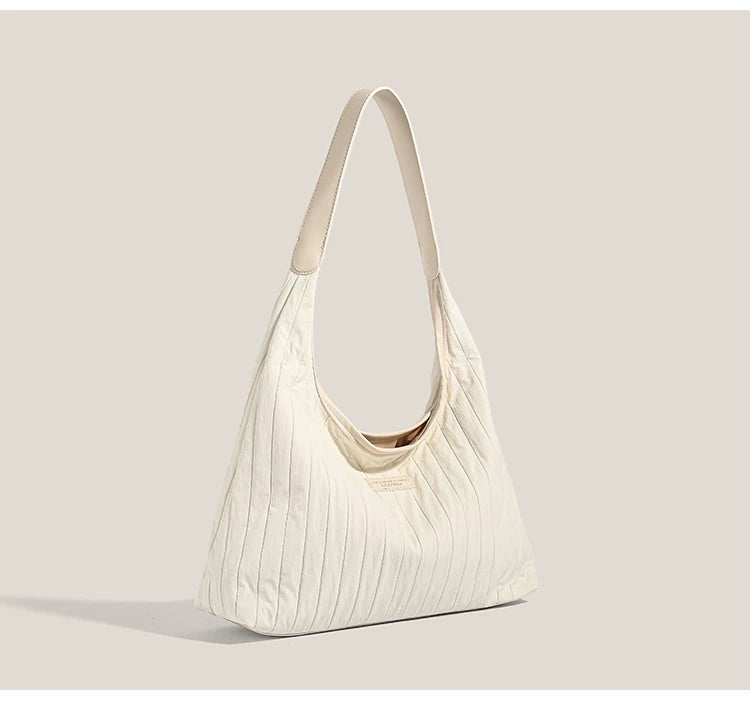 Vanilla Cloud Pleated Hobo Bag